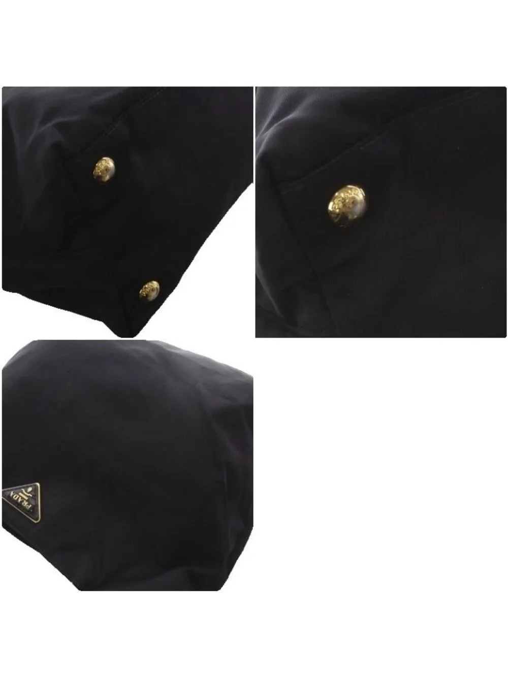 Prada Tote Bag Triangular Plate Nylon Black